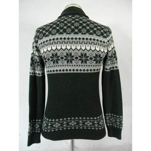 On The Byas cardigan Sweater men's small grey snowflake FairIsle - Picture 6 of 10